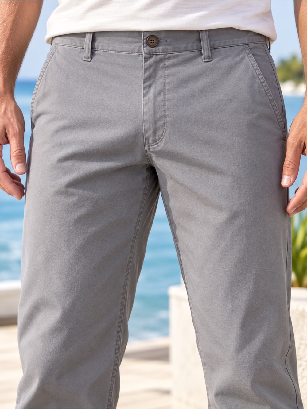 Tommy Bahama Boracay Flat Front Chino Pants Fog Grey 36x30 NWT #495